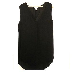Black sleeveless blouse